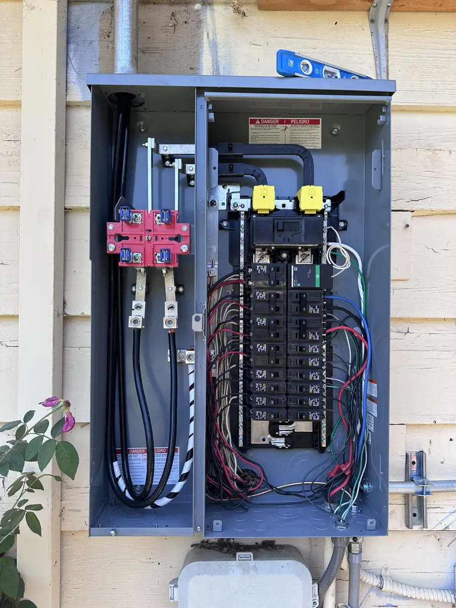 Service panel opened for a safety and code check by Litel Electric